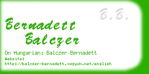 bernadett balczer business card